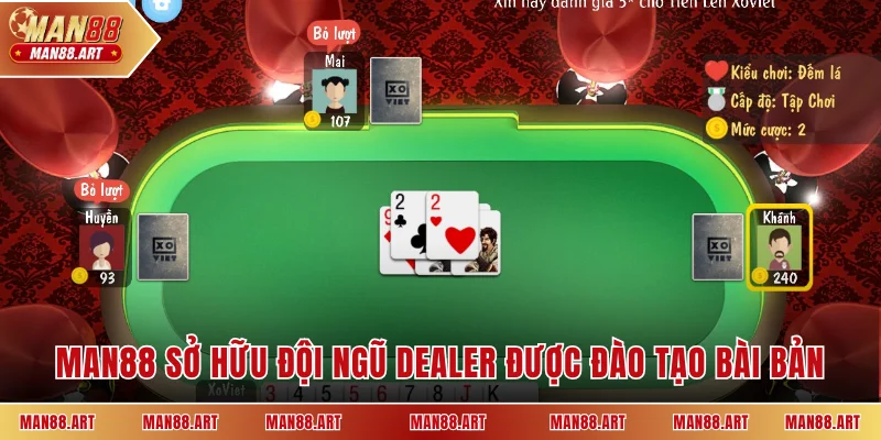 MAN88 sở hữu đội ngũ dealer được đào tạo bài bản